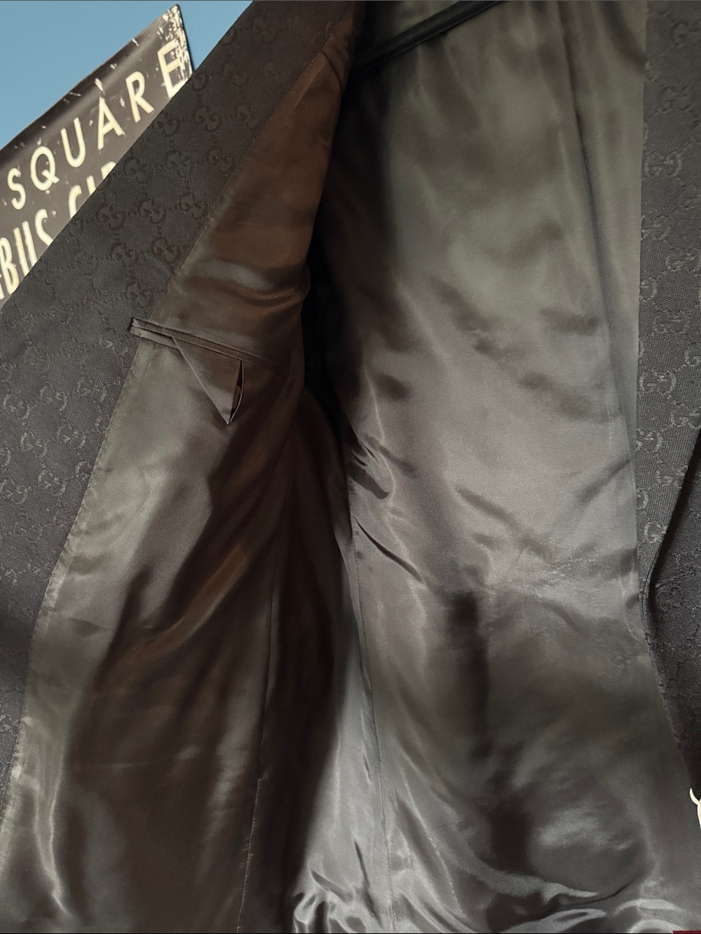 Gucci Black Tonal Monogram Men's Blazer - Picture 8 of 14